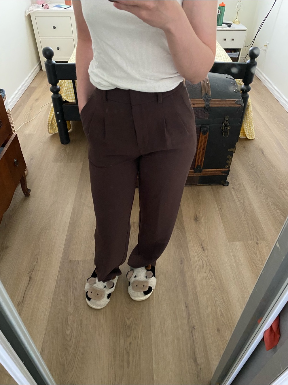 Wilfred Dark Brown High-Rise Pleated Trousers